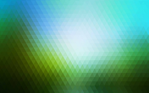 浅蓝绿色矢量抽象马赛克图案。 彩色抽象插图与梯度。 三角模式为您的业务设计。