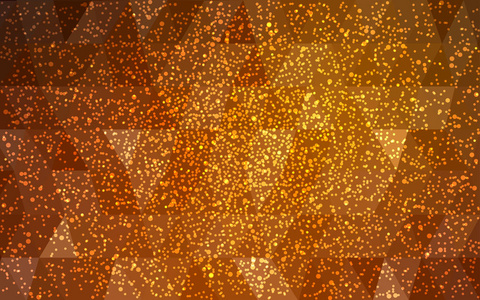 暗橙色矢量圣诞多边形背景. 由雪花组成的三角形组成的低聚插图.