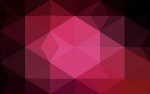 深粉红色矢量多边形图，由三角形组成。 三角模式为您的业务设计。 几何背景折纸风格与梯度。