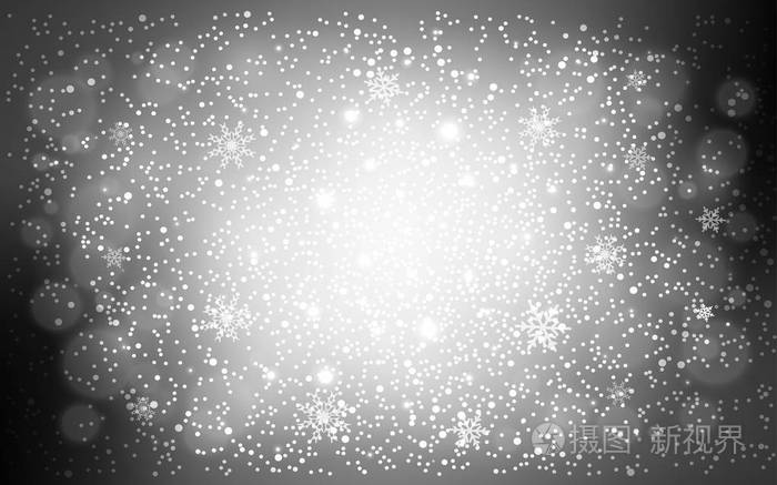 浅灰色矢量布局与明亮的雪花. 模糊装饰设计在圣诞节风格与雪.