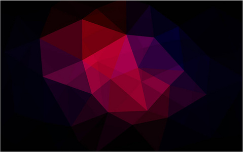 深粉红色矢量多边形图，由三角形组成。 三角设计为您的业务。 渐变折纸风格的创意几何背景
