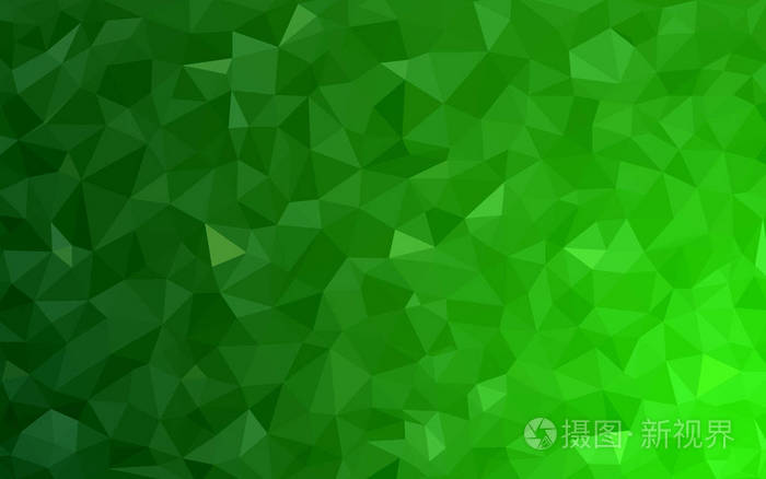 浅绿色矢量低聚晶体背景. 多边形设计模式. 低聚插图低多边形背景.插