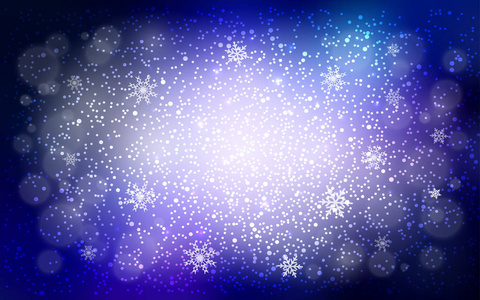 深粉红色蓝色矢量图案与圣诞雪花。 装饰闪亮的插图与雪在抽象模板。 新年设计为您的商业广告。