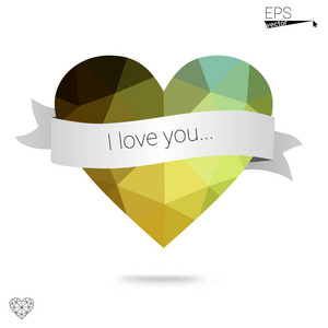 s day with sweet and romantic moment. Polygonal design for your 