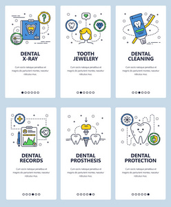 矢量线艺术 web 和移动应用程序模板集