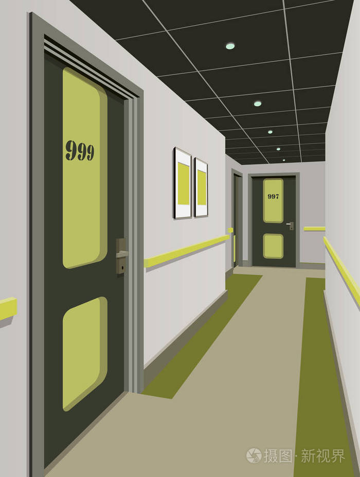 无限机会的概念为成功和坚韧选择.3d 渲染.走廊插图