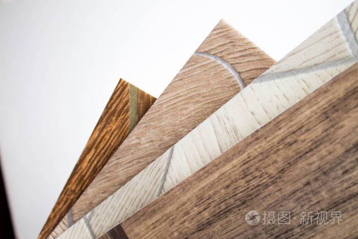 油毡具有木材纹理的地板样品缩小尺寸新年