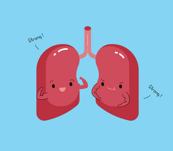 健康的肺卡通可爱图图片