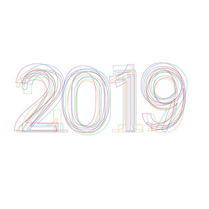 2019新年快乐，背景贺卡设计元素