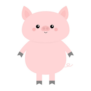 猪猪猪. 可爱的卡通有趣的婴儿角色. 猪猪母猪动物.