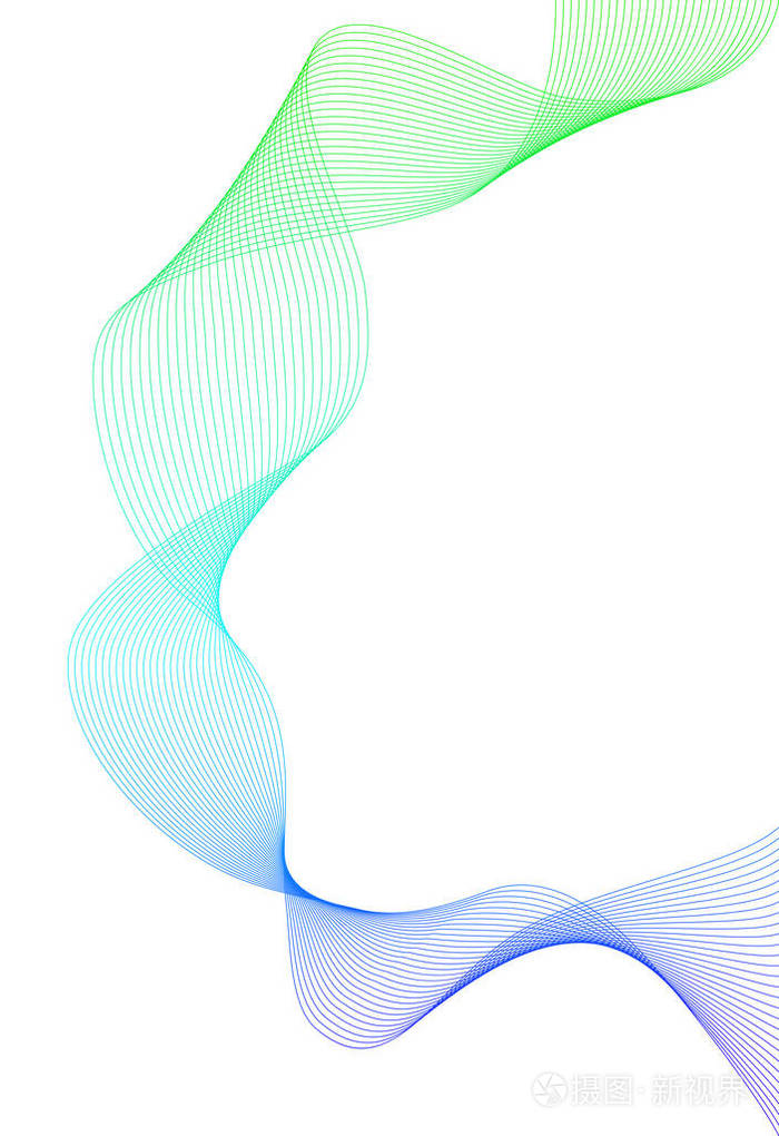 孤立的白色背景上抽象的波浪条纹. 创意线条艺术. 矢量插图eps10.