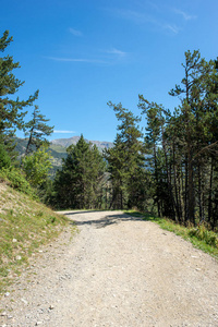 在西班牙阿伦山谷通往蒙加里的道路