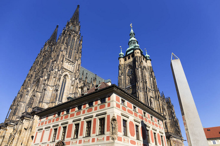  Cathedral on Prague Castle in the sunny Day, Czech Republic