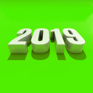 新年红2019创意设计理念3d 渲染图像