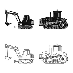 构建和构造符号的矢量设计。集建与机械库存矢量图