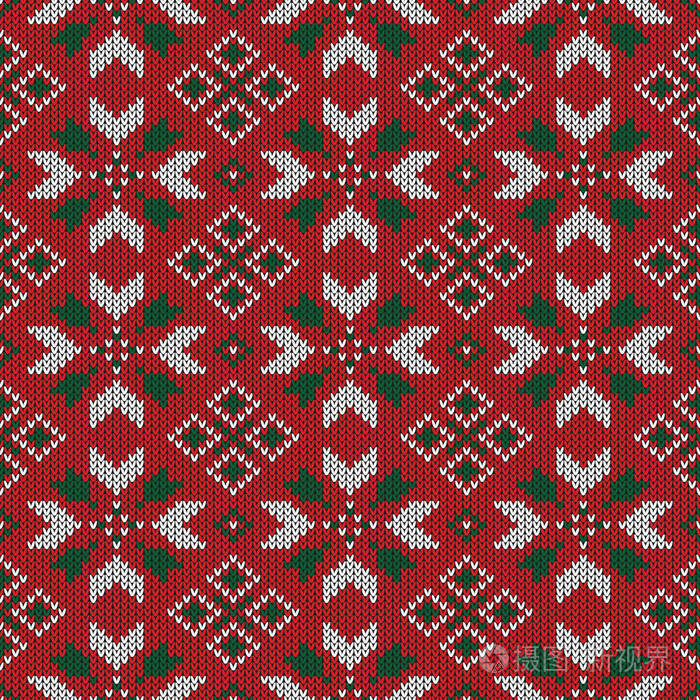 圣诞针织图案. 冬季几何无缝图案. 毛衣,围巾,被子或衣服质地的设计.