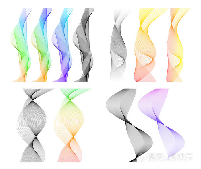 孤立的白色背景上抽象的波浪条纹. 创意线条艺术. 矢量插图eps10.