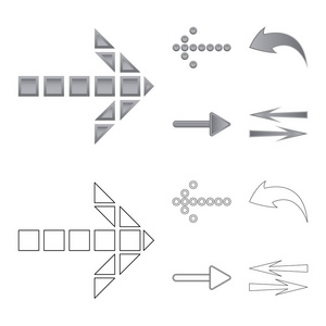 矢量设计元素和箭头标识。网站的元素和方向股票符号集