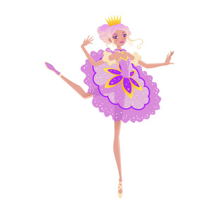 s story . Cute cartoon character from winter tale and ballet. Be