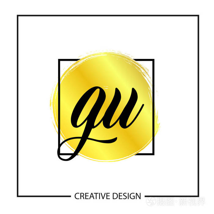 初始字母gu标志模板设计