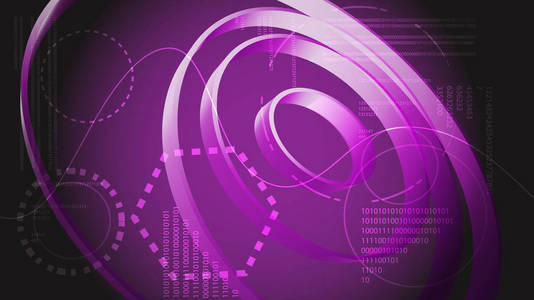 紫抽象现代能源技术数字 Hud 显示元素从未来的圆形纹理虚拟接口空间魔术。背景。向量例证