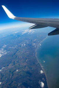地球英格兰从飞机上