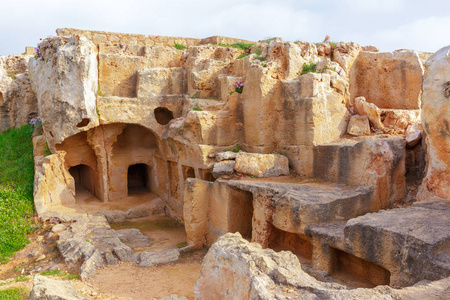 古老的废墟。塞浦路斯背景，关闭