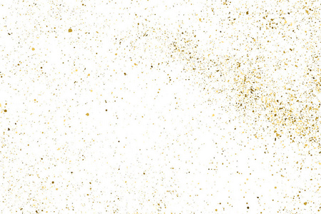 黄金光泽纹理孤立在白色上。琥珀微粒颜色。庆祝背景。纸屑的金色爆炸。设计元素。矢量插图，EPS10。