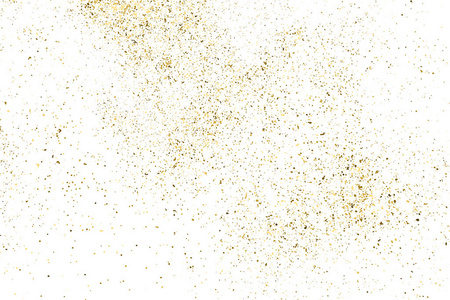 黄金光泽纹理孤立在白色上。琥珀微粒颜色。庆祝背景。纸屑的金色爆炸。设计元素。矢量插图，EPS10。