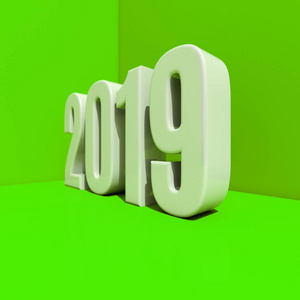 新年红2019创意设计理念3d 渲染图像