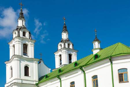 白俄罗斯明斯克教堂的圣灵大教堂和首都的象征。 著名的地标