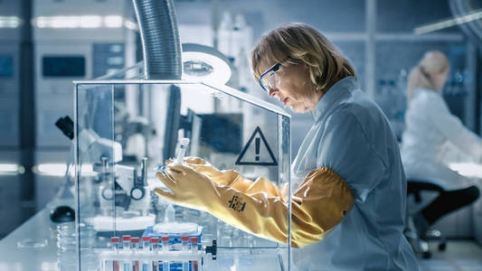 s in a Modern, Busy Laboratory Equipped with State of the Art Te