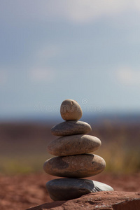 石头平衡卵石堆