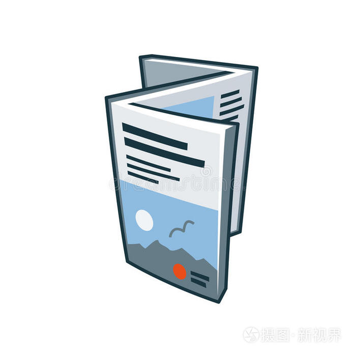 卡通风格的小册子或传单图标