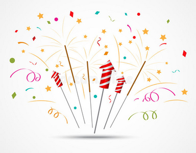 烟花爆竹装饰白底烟花爆竹照片