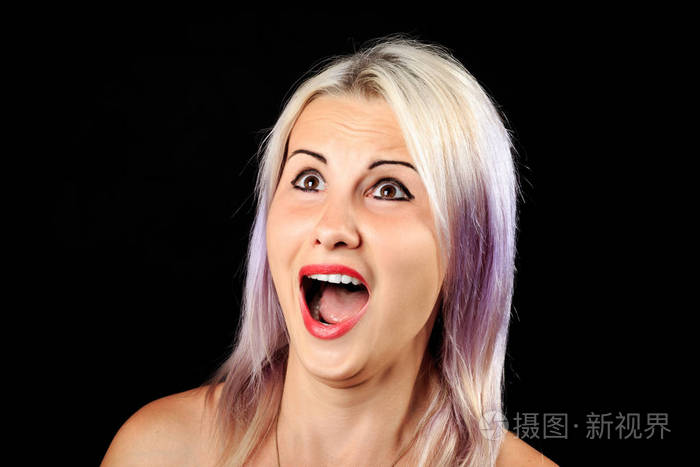 害怕的女性脸表情, 尖叫的女孩