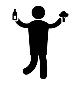 一个男人拿着瓶和草药象征着草药