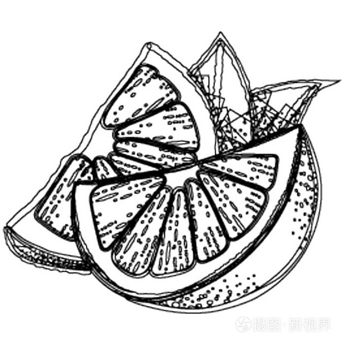 半切柠檬描绘水果图标