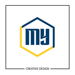 初始我初始字母我的标志模板设计照片