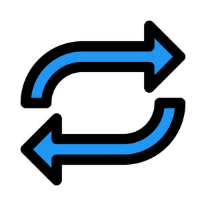 交换旋转箭头,彩色矢量插图照片