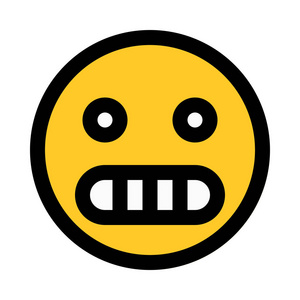 呲牙小动物鬼脸呲牙表情符号,彩色矢量插图照片