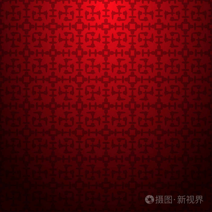 矢量无缝图案。 现代时尚的纹理。 重复几何图形。 当代平面设计。 红色灰色背景。