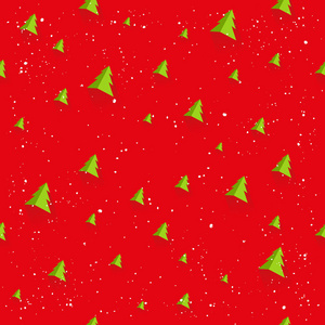 用于壁纸横幅打印包装屏幕网页应用. 红色背景上的现代绿色云杉.