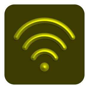黄线霓虹灯无线网络图标矢量插图设计符号