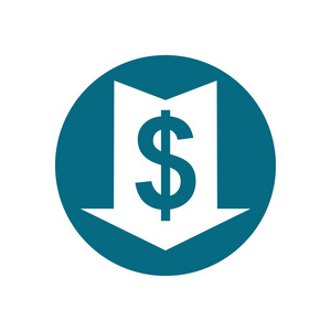 成本图标降低成本图标. 价格是较低的标志. 降价的象征.