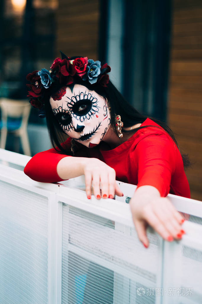 所有灵魂日的死亡万圣节鬼走. 圣诞老人