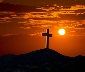 基督教歌尔哥塔十字架标志图片山照片