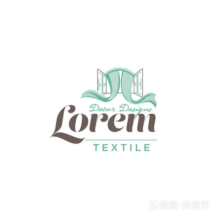 窗帘纺织窗公司身份标志模板模型标识