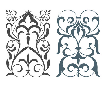 对称装饰元素为您的设计。 书法矢量