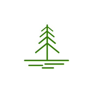 绿营标识模板设计同树云杉..矢量图。